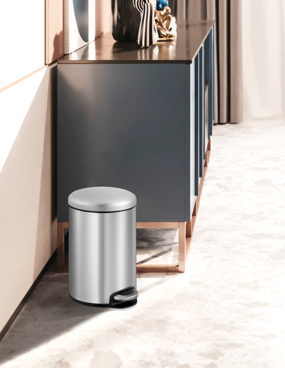 Bote de basura acero inoxidable para baño cocina oficina 5L Maggey