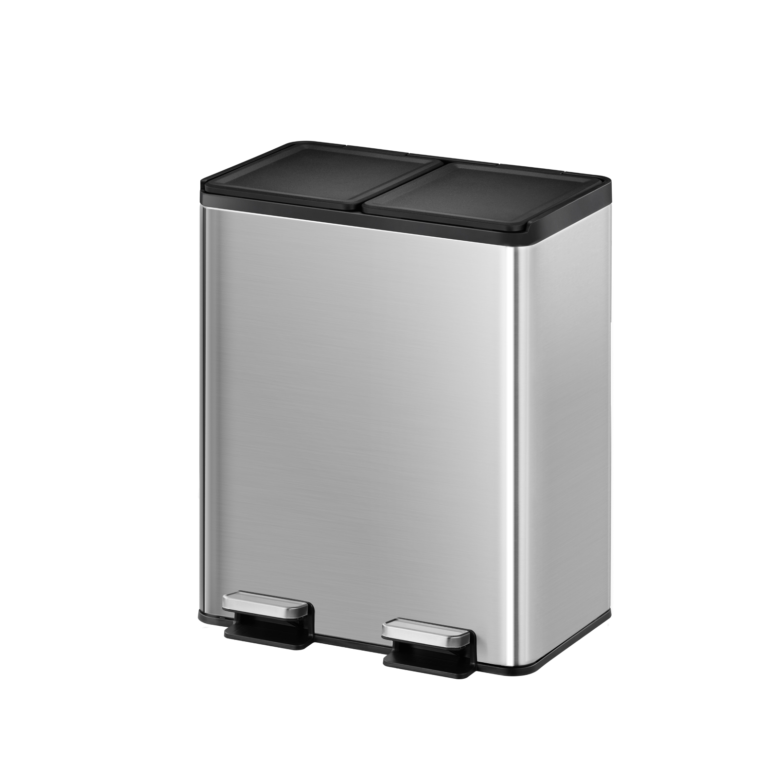 Bote de basura doble para cocina baño oficina Acero Inoxidable 40L reciclaje con tapa EKO Recycler