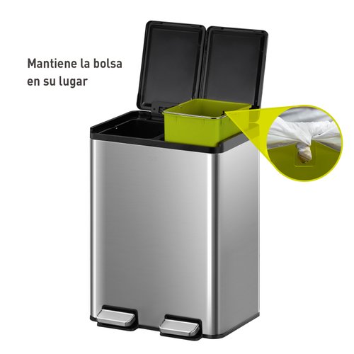 JIAQUAN-SHOP Cubo de basura de cocina de doble barril con diseño de doble  tapa, para clasificar basura, para el hogar, para oficina, cocina, gran
