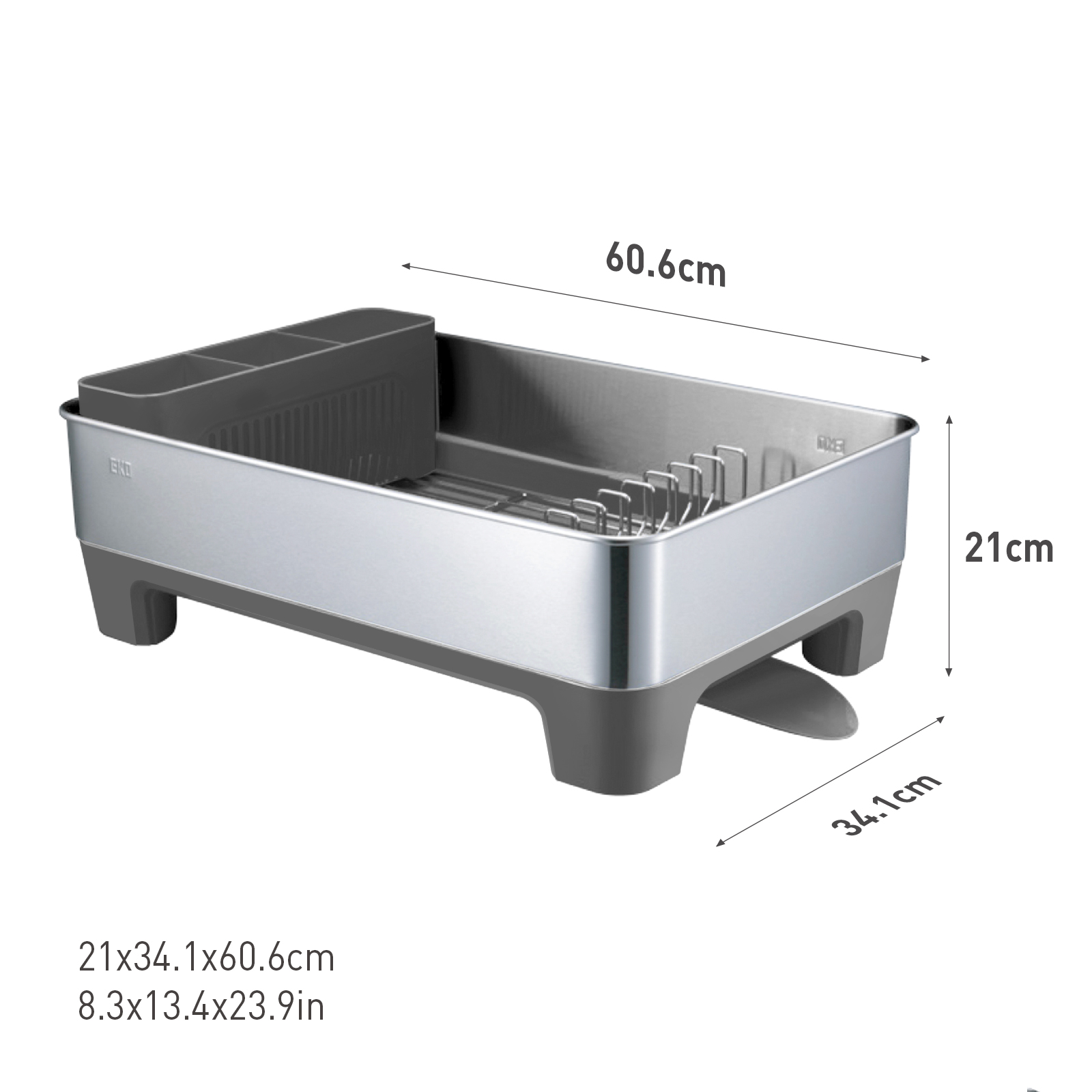 Escurridor de platos grande de acero inoxidable  EKO capacidad 10 servicios