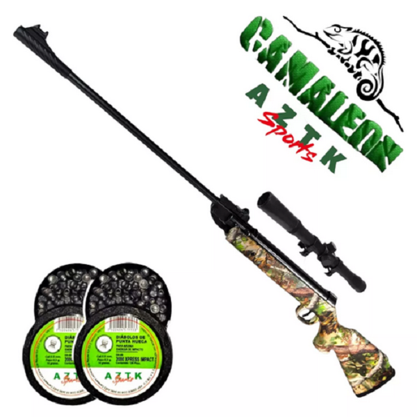 240 Diabolos + Mira 4x20 + Aztk Camaleon Rifle 5.5 650 Fps