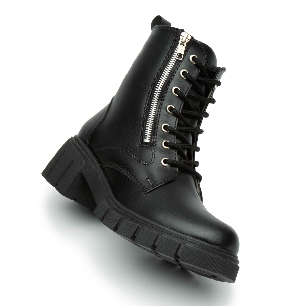Botas Combat Fareli Dakota Para Mujer de Agujetas Color Negro