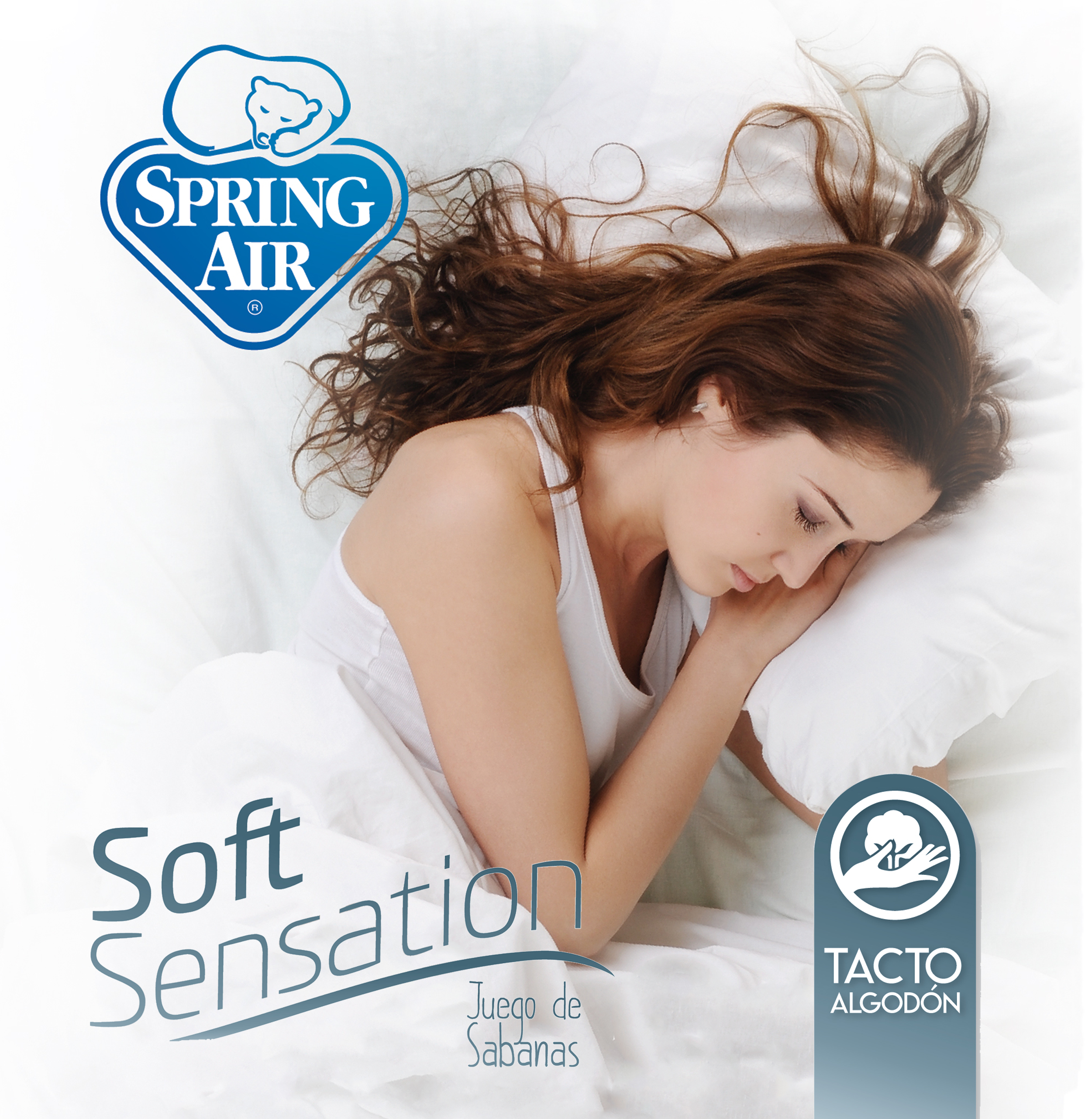 Juego de Sábanas King Size Spring Air Soft Sensation Azul Claro.