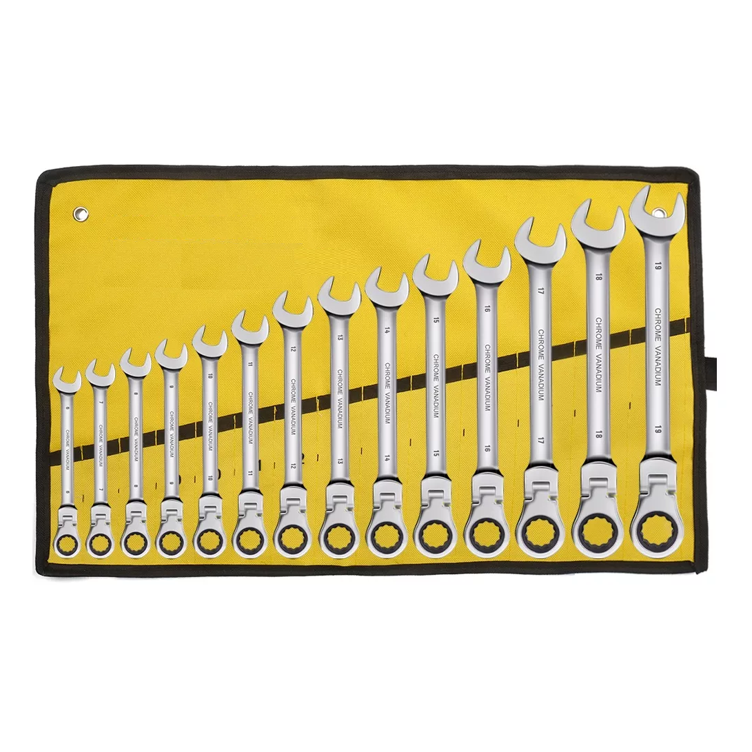 Kit De Llaves De Matraca Mecánicas, 14 Piezas Gris