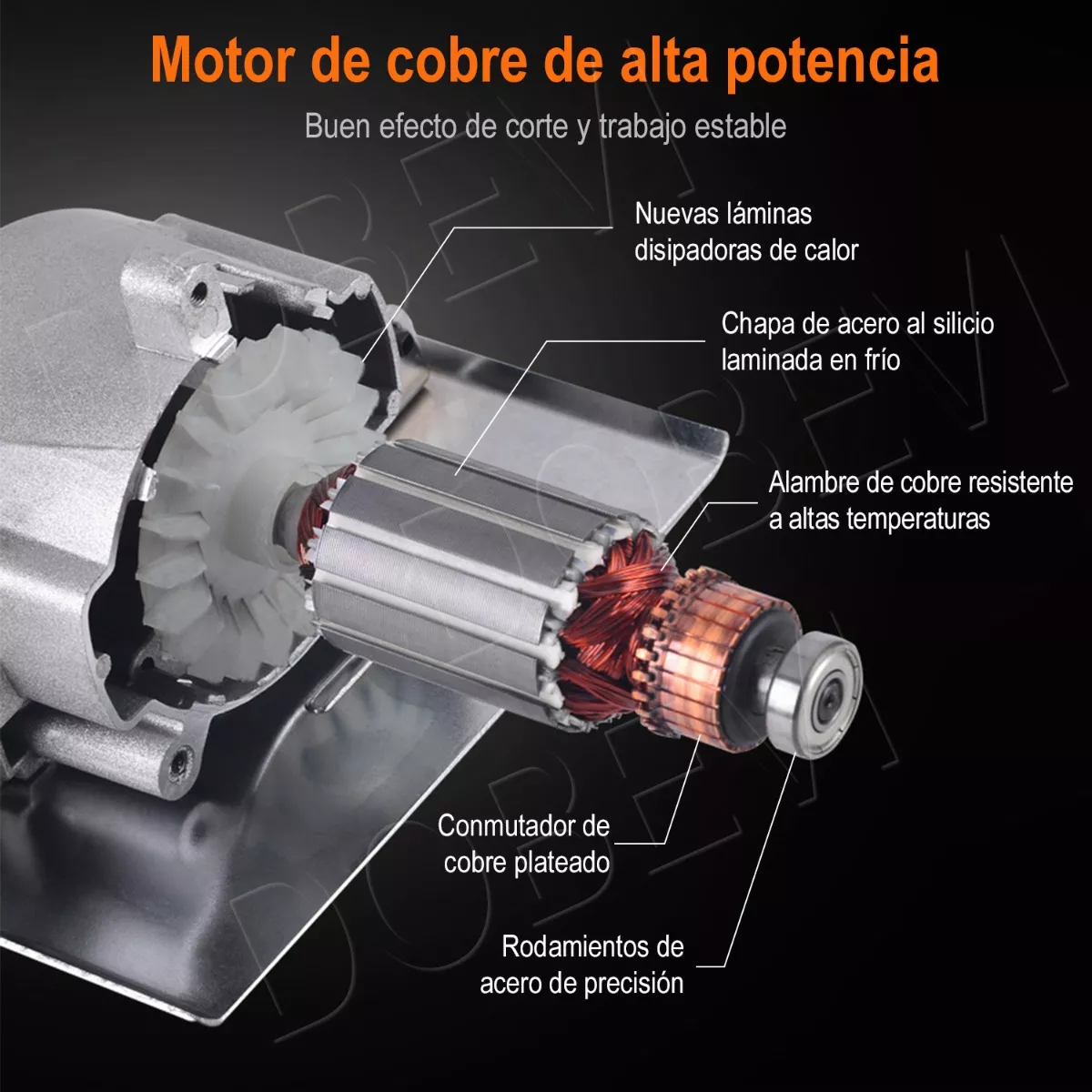 Kit De Sierra Circular Para Cortar Metales Y Mármol 1600w Naranja/Plata