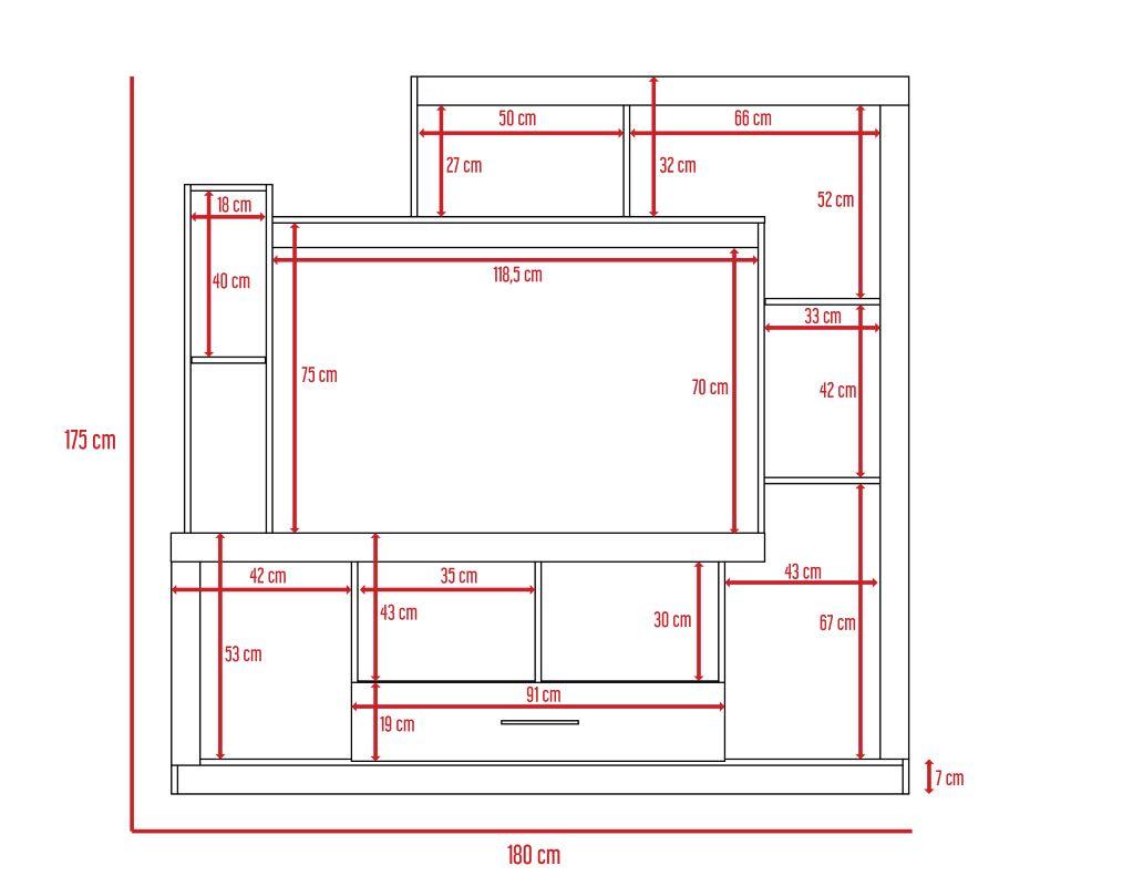 Mesa Para Tv Tolú, con Espacio Para TV de Hasta 50", Color Wengue y castaño