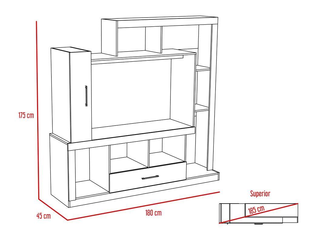 Mesa Para Tv Tolú, con Espacio Para TV de Hasta 50", Color Wengue y castaño
