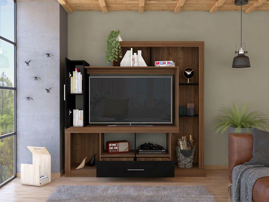 Mesa Para Tv Tolú, con Espacio Para TV de Hasta 50", Color Wengue y castaño