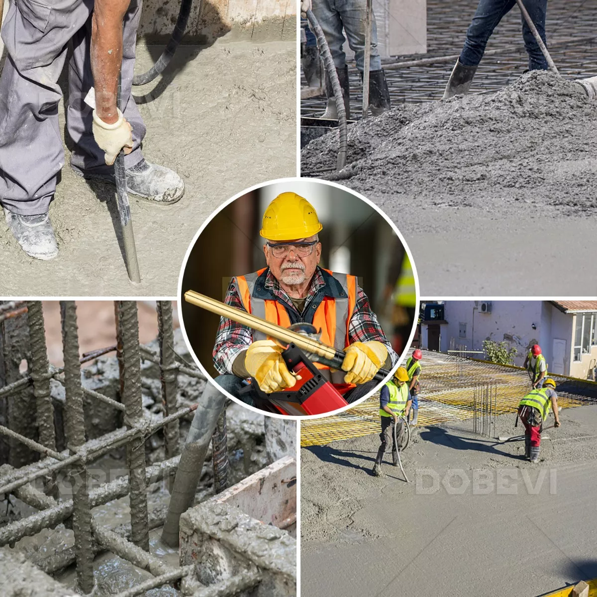 Vibrador Concreto Electrico 1200w Portátil Con 1.5m Chicote Rojo/Negro