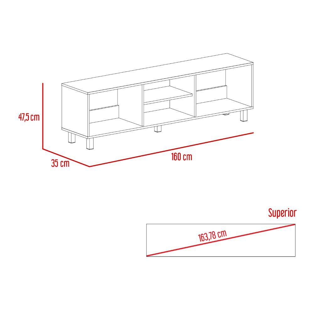 Mesa Para Tv Tunez, Color Wengue, para Televisor Hasta 70"