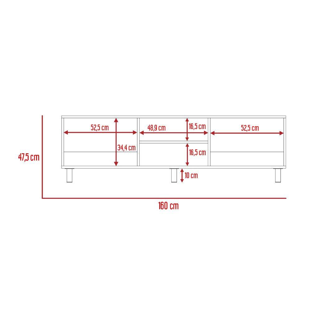 Mesa Para Tv Tunez, Color Wengue, para Televisor Hasta 70"