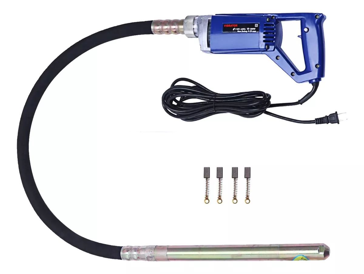 Vibrador Eléctrico Hormigón Concreto 800w, 13,000 Vpm, 1.5mt Azul/Gris