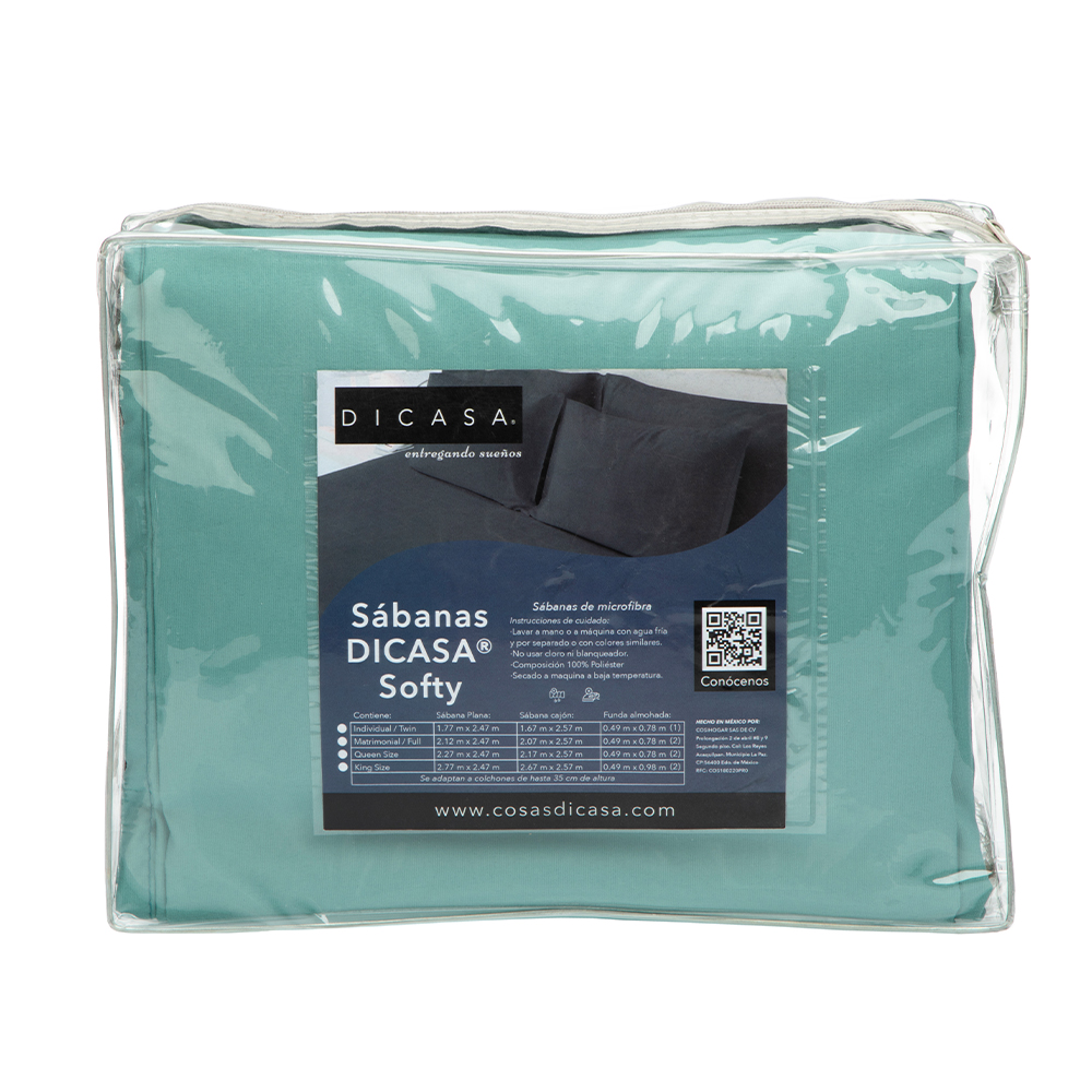 Juego de Sábanas King Size Dicasa Softy Verde Claro