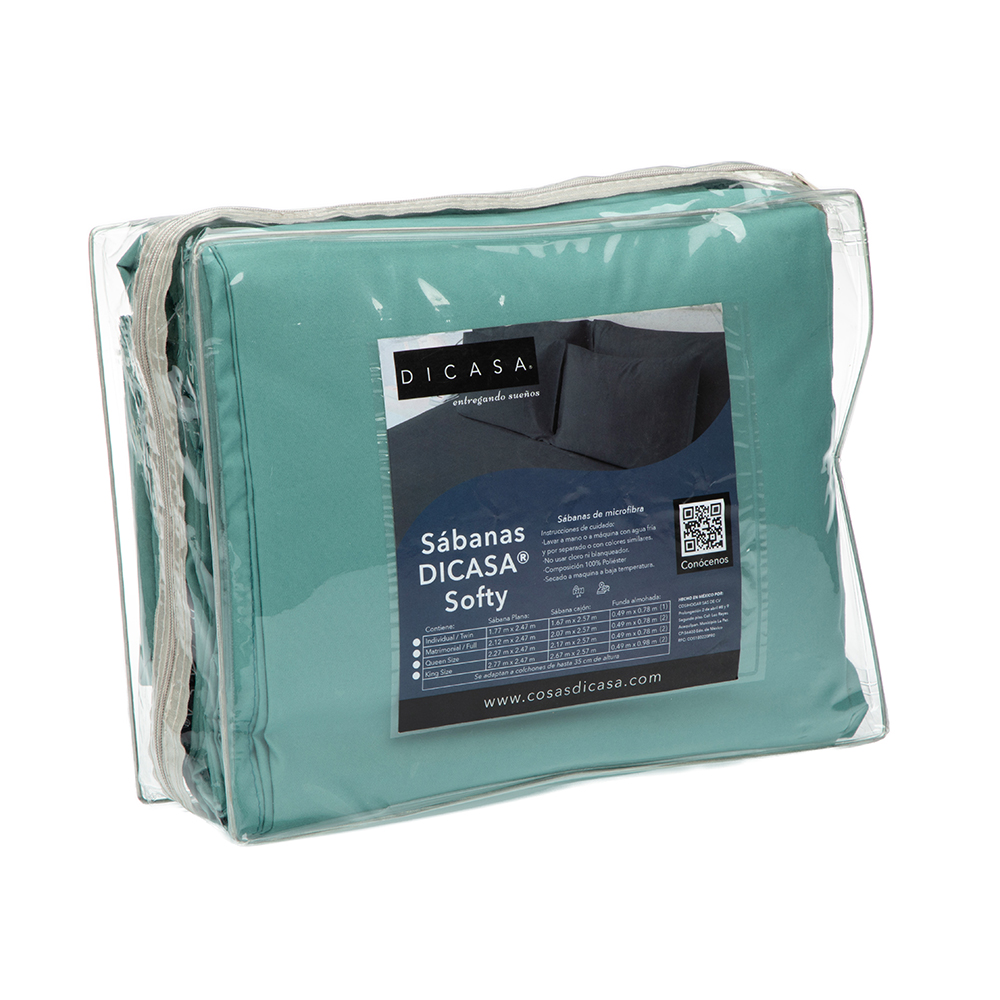 Juego de Sábanas King Size Dicasa Softy Verde Claro
