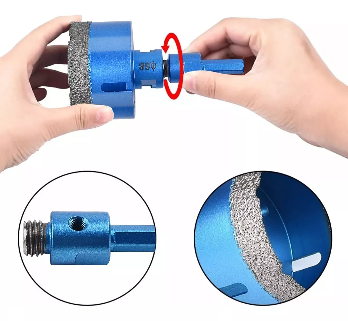 Broca Copa Esmeril M14 Para Mármol azul/plata 6 Pzs