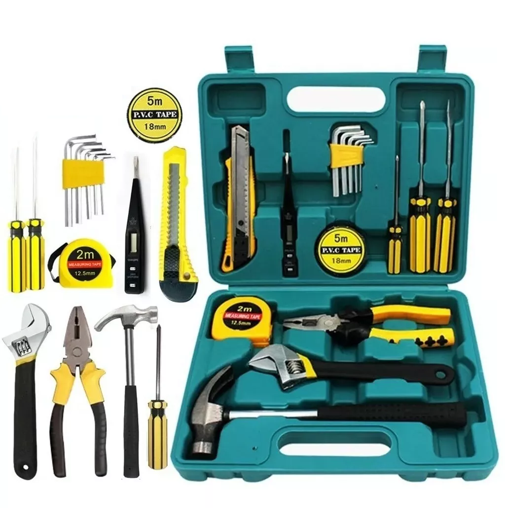 Juego De Herramientas Mecánicas Domésticas Reparación 16pcs verde/amarillo