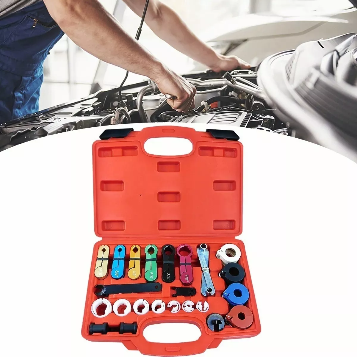 Desconector Rápida Para Línea Combustible Y Transmisión A/c estuch rojo herramientas colores