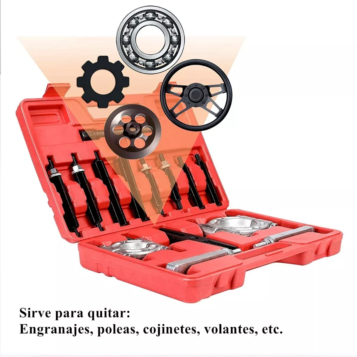 Extractores Y Separadores De Baleros Rodamientos P/auto 14pc Rojo/Plata
