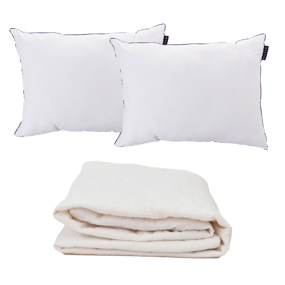 Combo Protector de Colchón Matrimonial con Dos  Almohadas Dicasa One