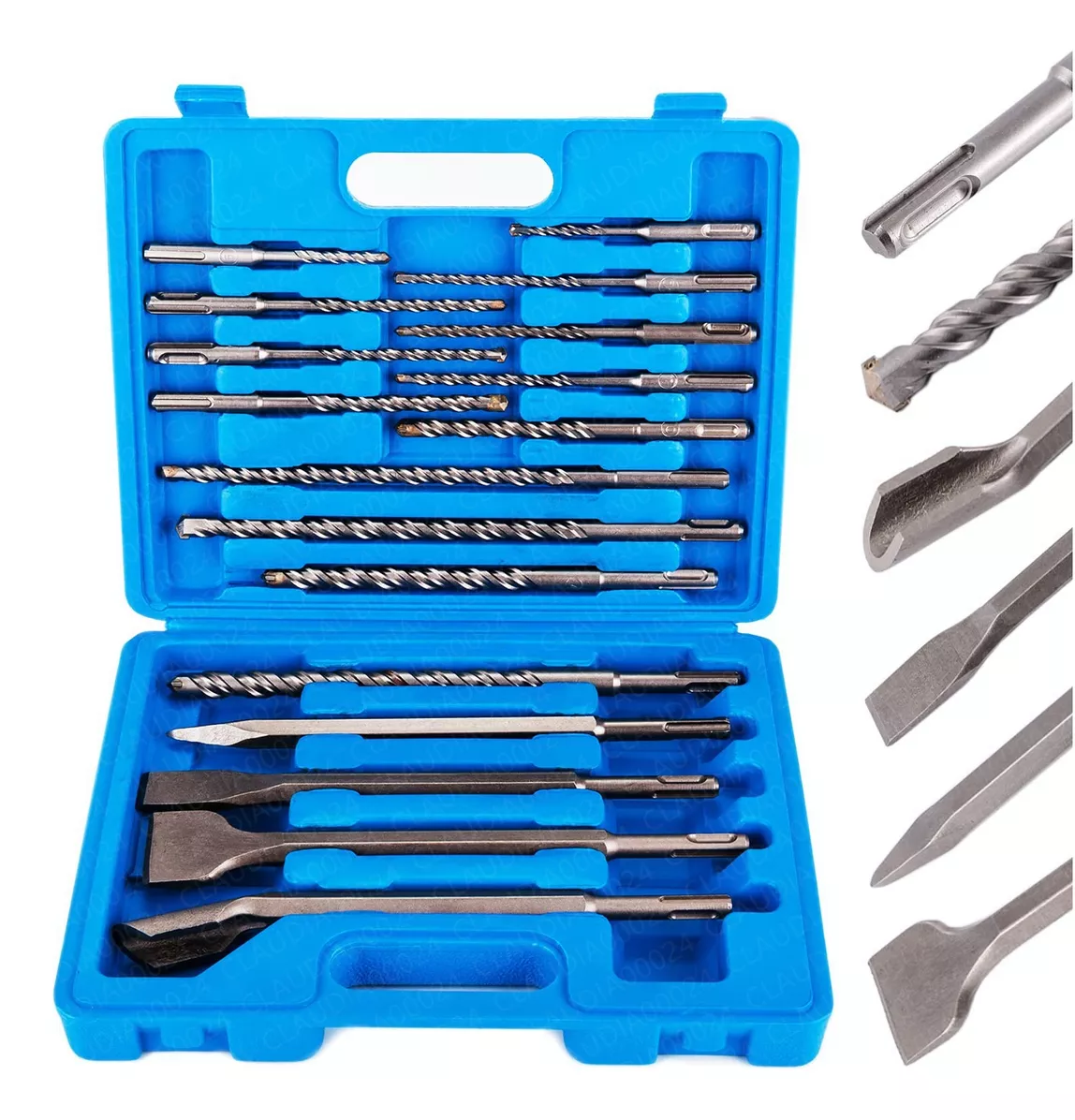 Juego Brocas Para Concreto Con 17 Pzas Caja Azul