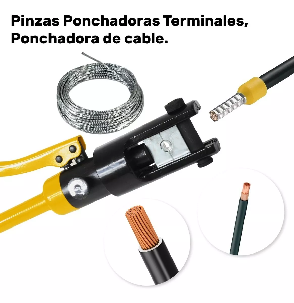Pinza Ponchadora Hidraulica 16 Ton 30 Pzs Para Terminales Amarillo/negro