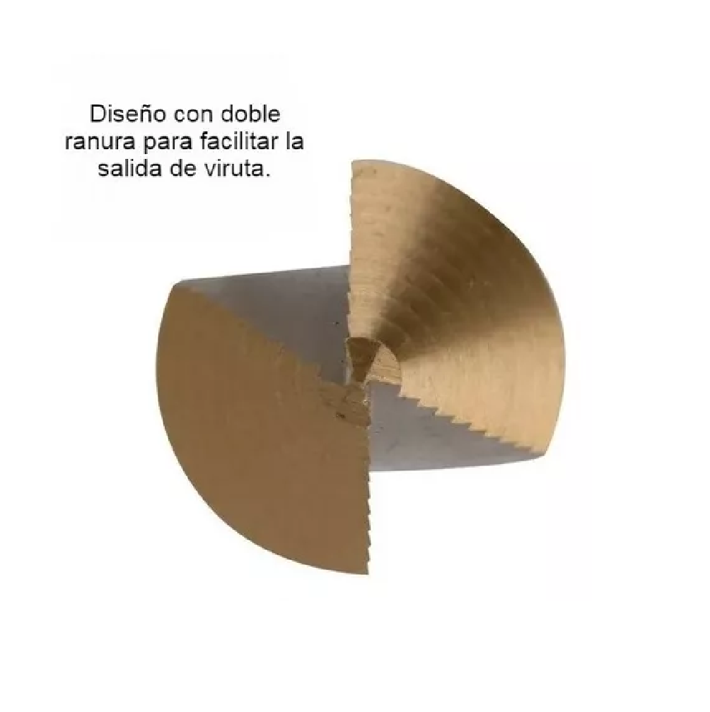Broca Escalonada Conica Acero Rapido Kit Taladro 5uds+punzonNegro/Dorado
