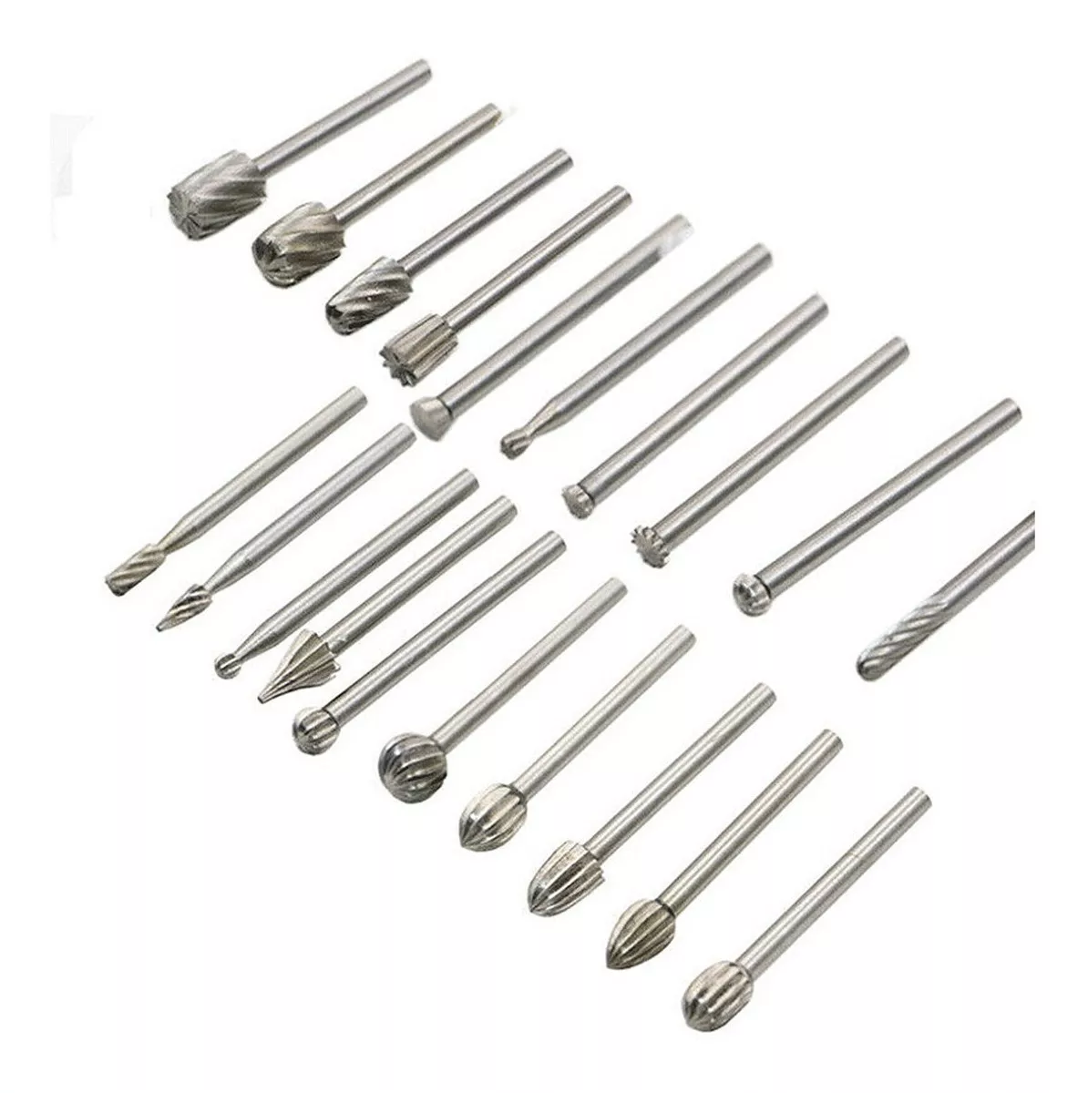 Kit Fresas Para Madera Carburo Para Dremel Mototool Plata 20 Pzs
