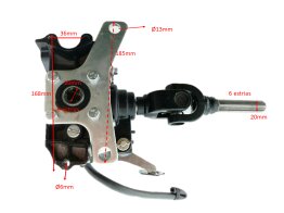 Caja de Reversa Transmisión Motocarro, Trimoto, Mototaxi flecha Salida a Cardan 20mm,  Entrada a flecha de motor 20mm