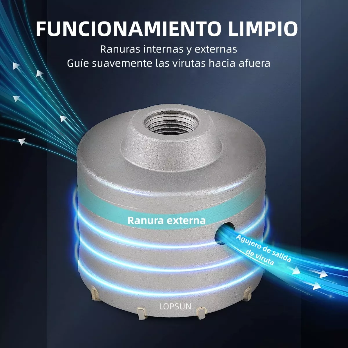 10 Brocas Pasamuros Sacabocas Plus/max 35-110mm Concreto Plata