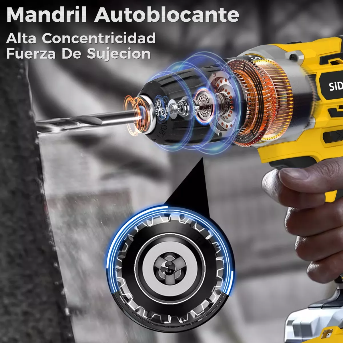 Taladros Inalámbricos Atornilladors Electrico 21v 2 Baterías Amarillo/Negro