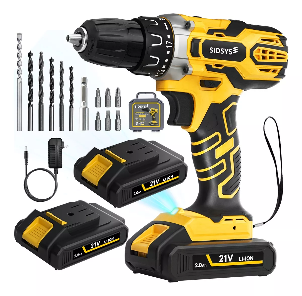 Taladros Inalámbricos Atornilladors Electrico 21v 2 Baterías Amarillo/Negro