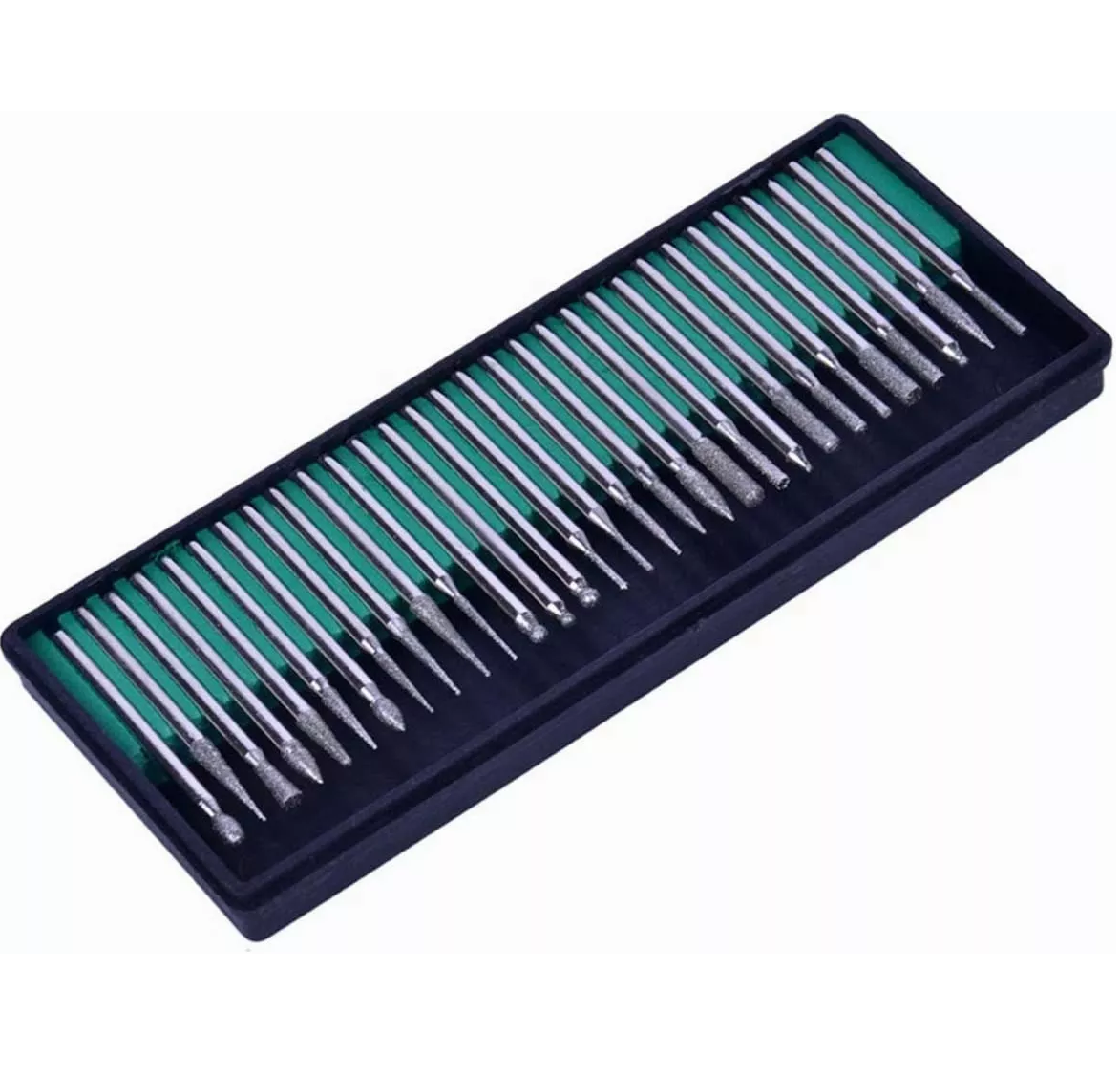 Kit 30 Brocas Diamante Mini Taladro Mototool Grabado Plata