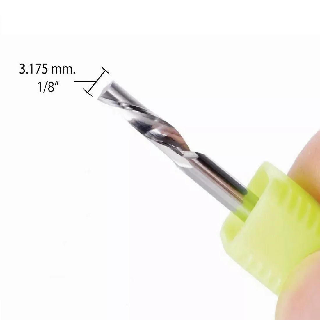 2 Cortador Broca Fresa Router Cnc (1/8) Aluminio Y Acrílico Plata