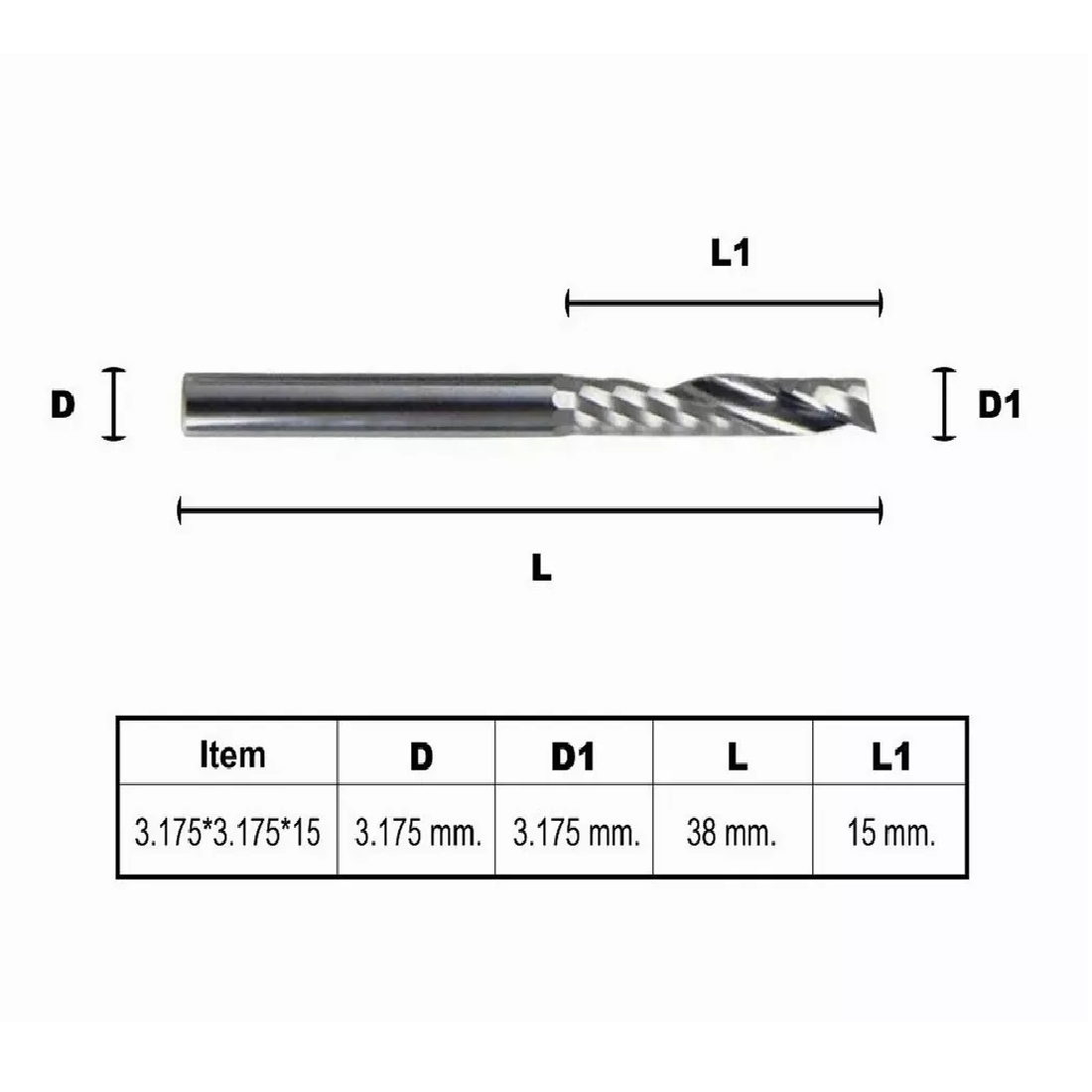 2 Cortador Broca Fresa Router Cnc (1/8) Aluminio Y Acrílico Plata