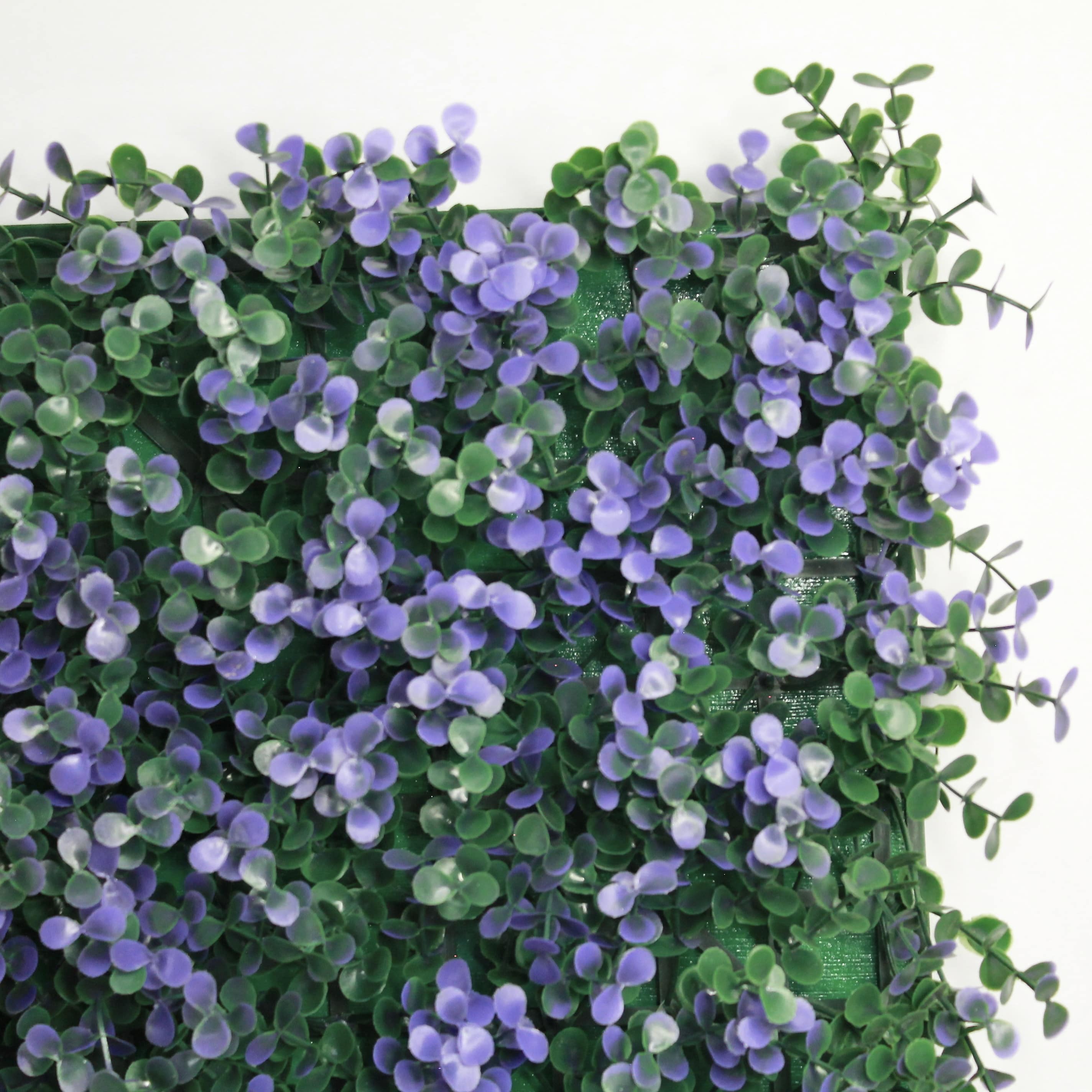 Muro verde Arrayan morado, Follaje artificial caja con 3 m², Decoración exterior e interior. Jardín vertical-Pared decorativa-Malla decorativa para pared-Decoración hogar.