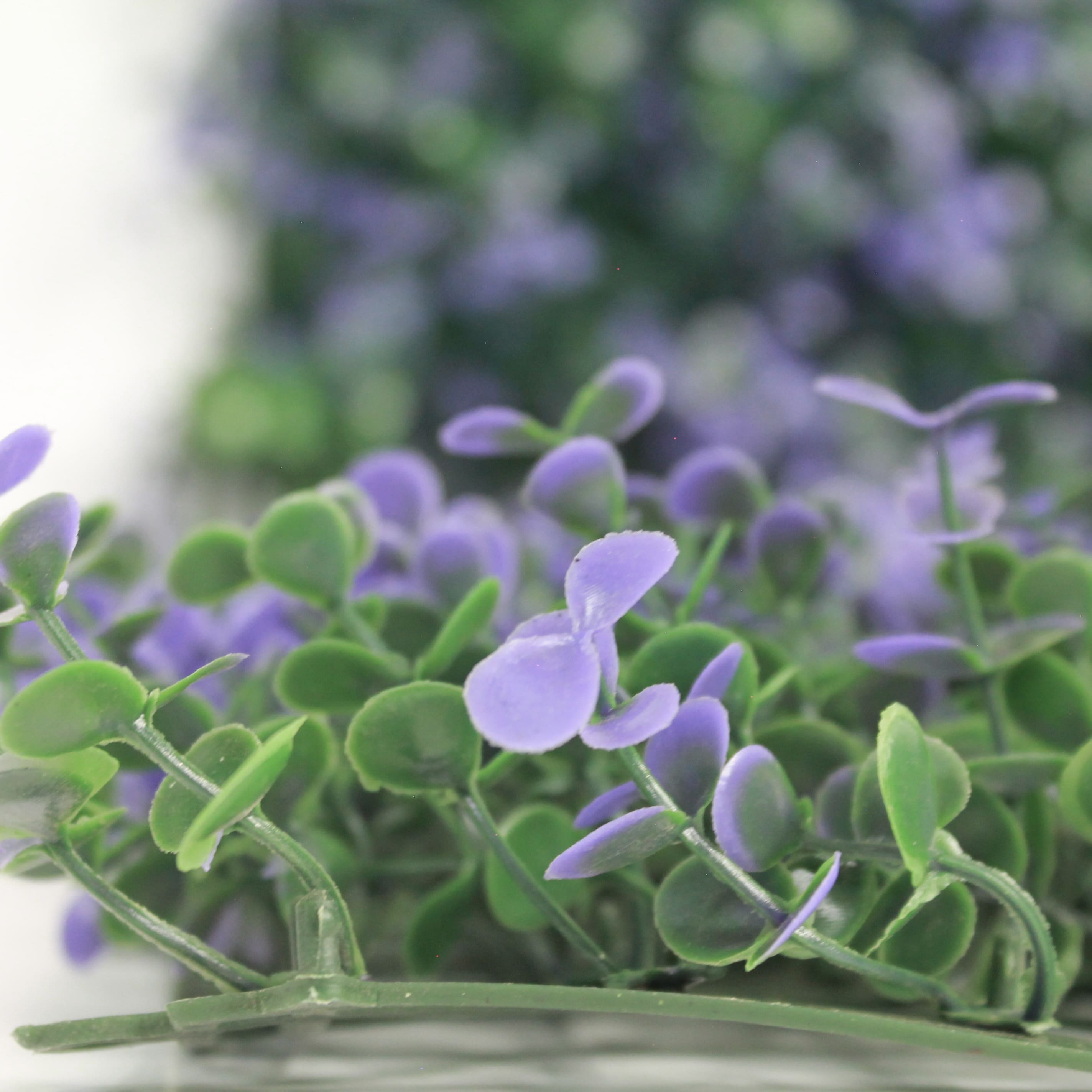 Muro verde Arrayan morado, Follaje artificial caja con 3 m², Decoración exterior e interior. Jardín vertical-Pared decorativa-Malla decorativa para pared-Decoración hogar.