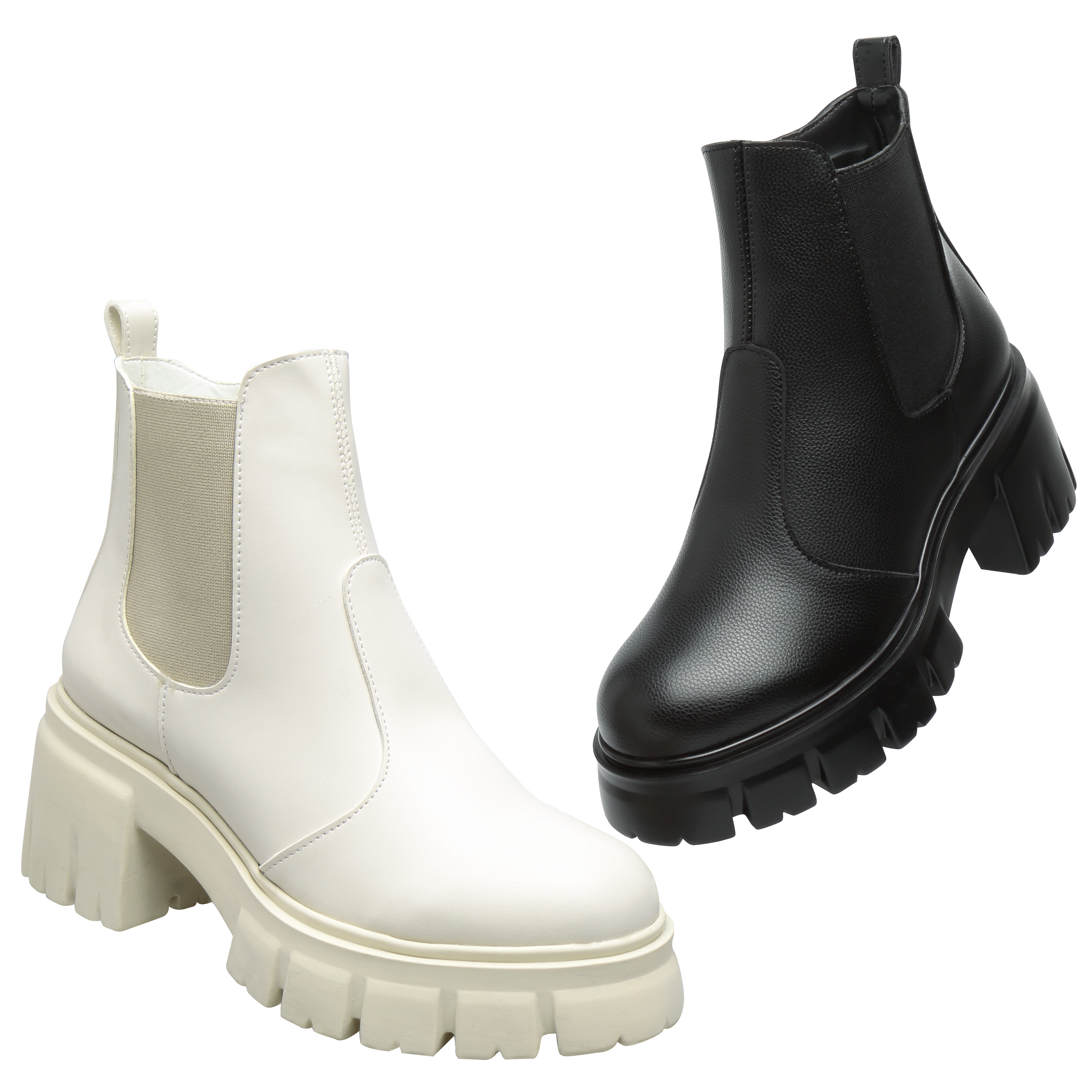 Botin Mujer Negro o Hueso con Plataforma Estilo Combat DLuca