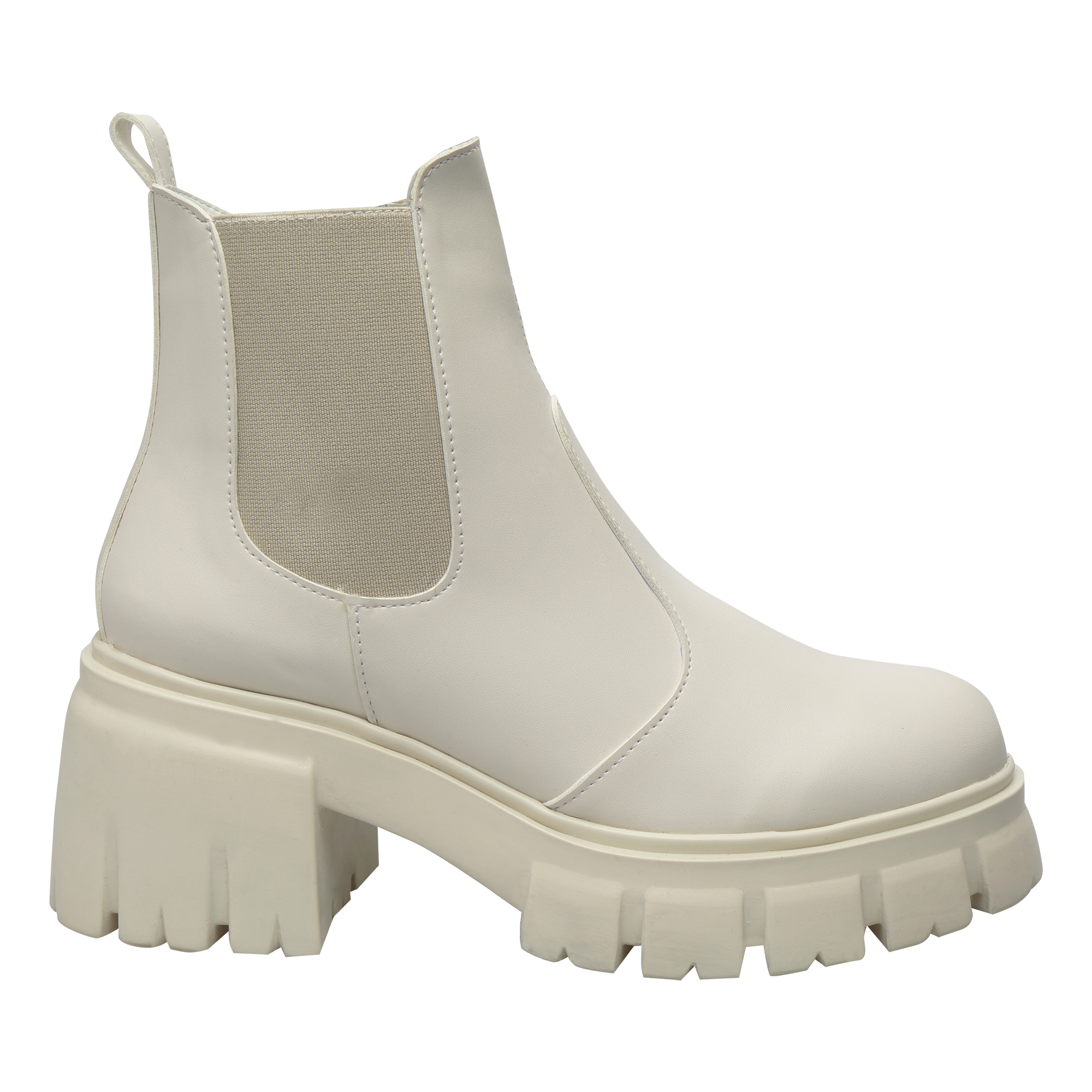 Botin Mujer Negro o Hueso con Plataforma Estilo Combat DLuca