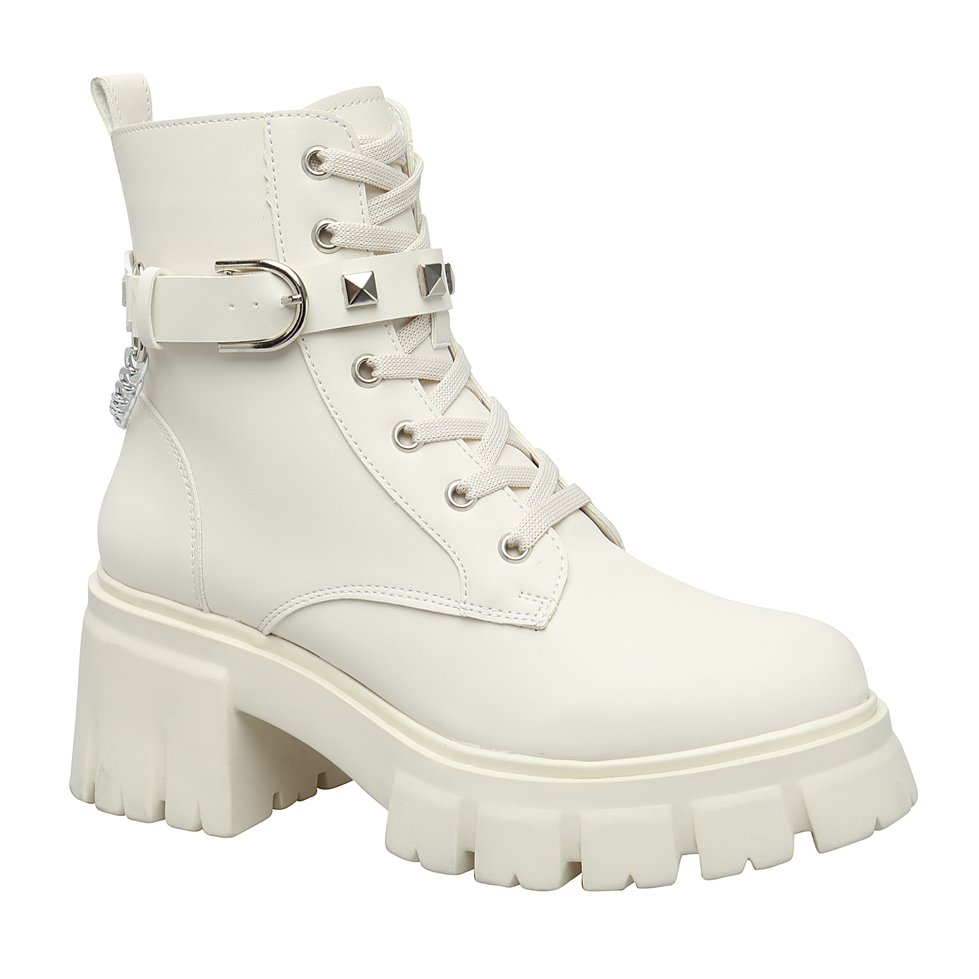 Botas Negras Combat Mujer Plataforma y Agujetas Hebillas Estilo Militar Modernas Dluca