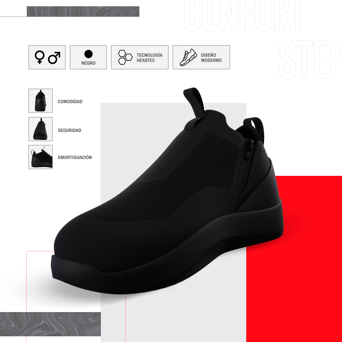 Tenis Inteligentes Confort Step con Tecnología Hexatec Unisex