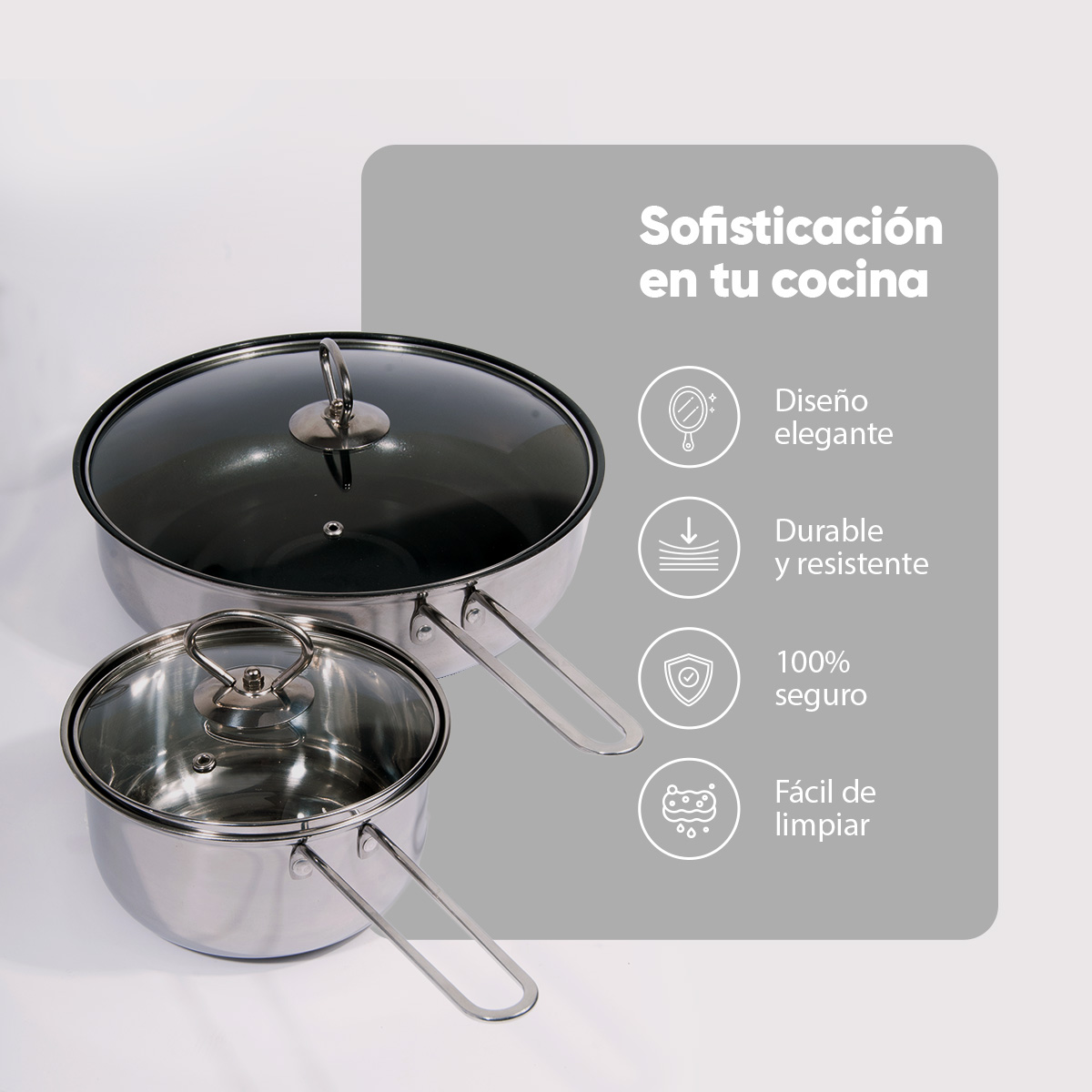 Bateria de Cocina Sofia Inox Acero Inoxidable 18 piezas