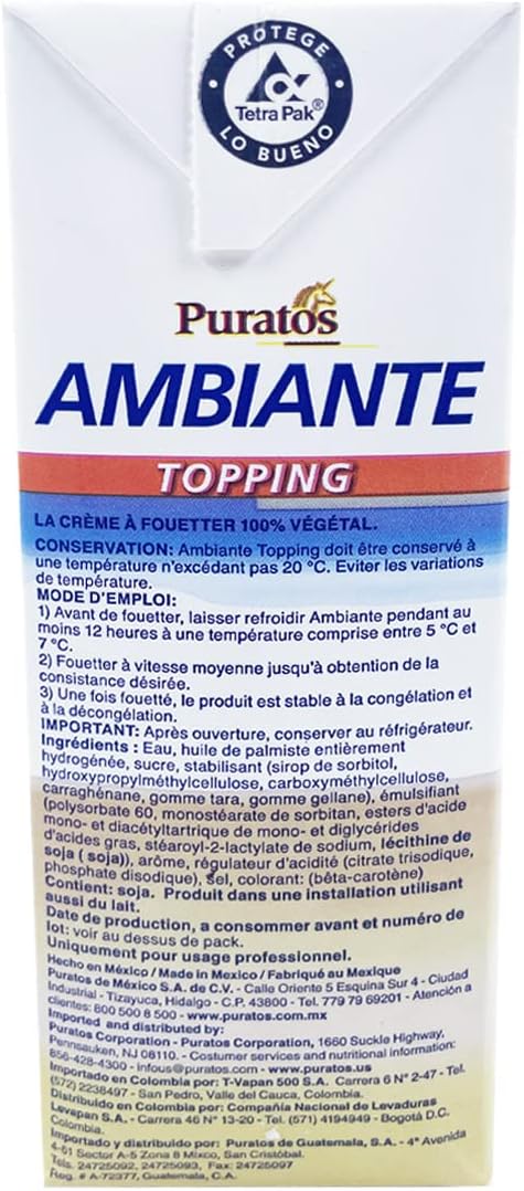 Crema Para Batir Ambiante Puratos De 1 Lt