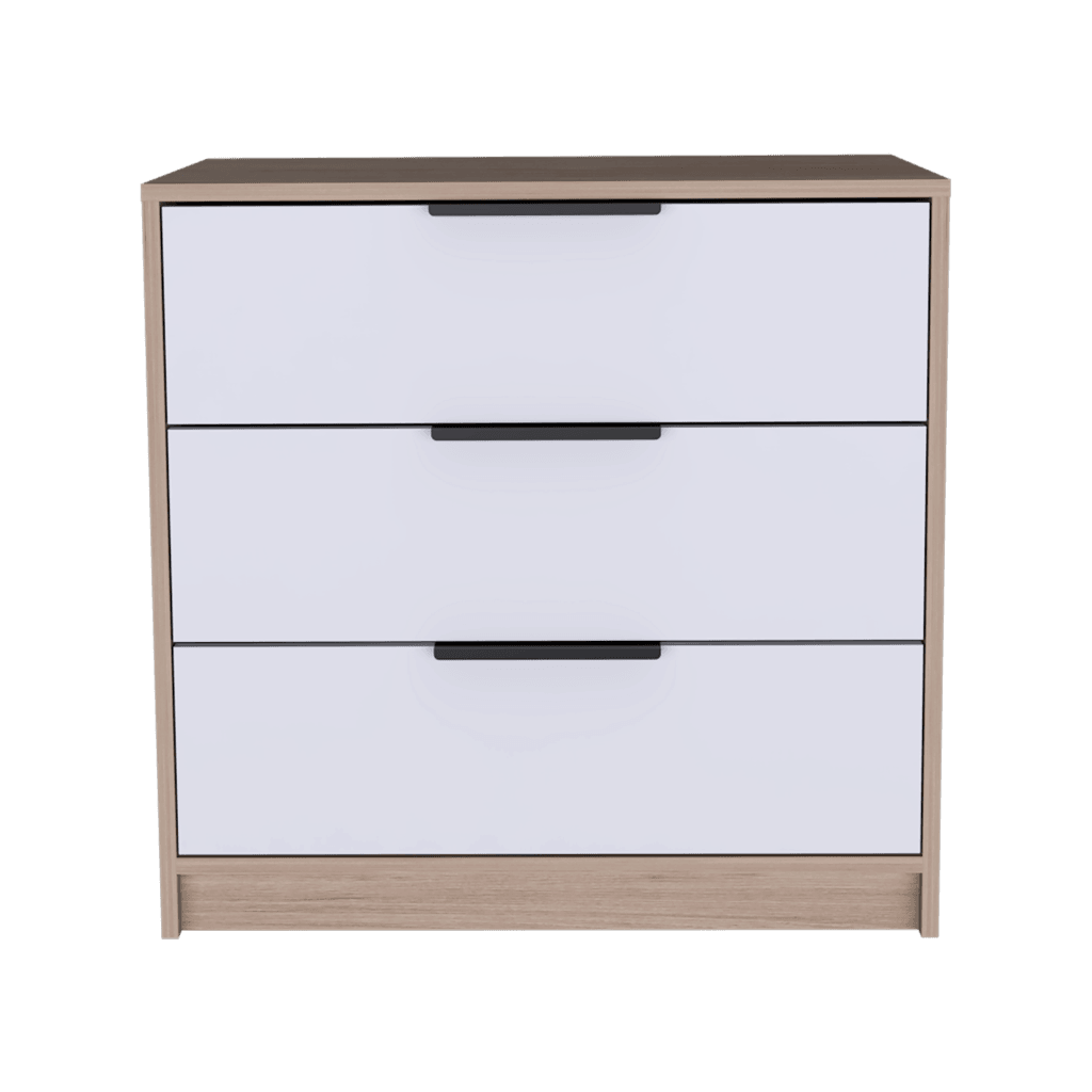 Cómoda Organizador Wesley, Beige y Blanco, con Tres Cajones Organizadores.