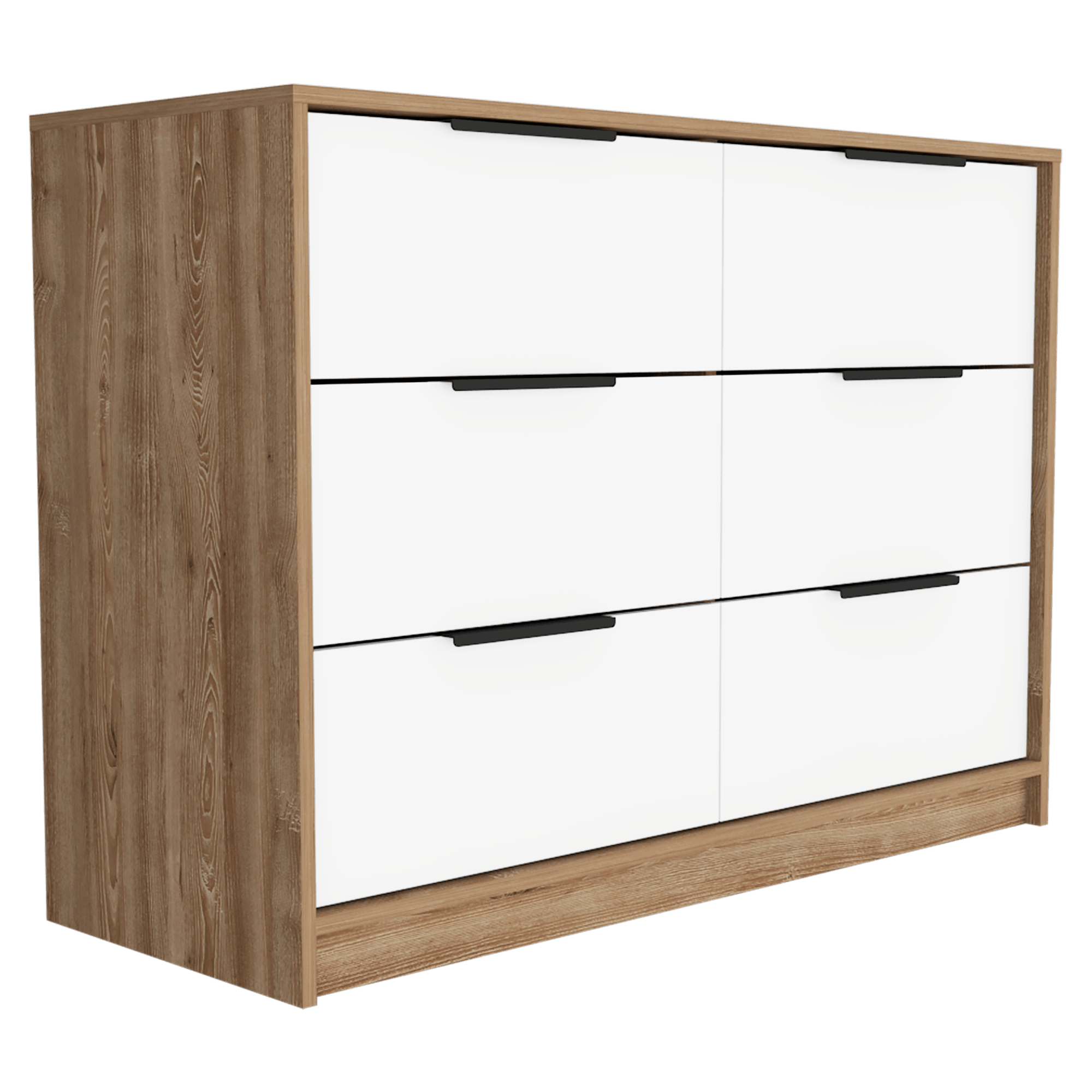 Cómoda Organizador Wesley, Miel y Blanco, con Cuatro Cajones Organizadores