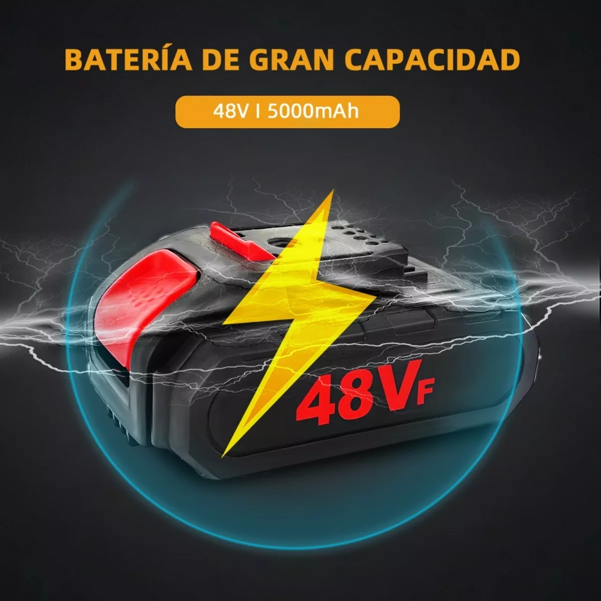 Taladro Inalambrico Con 2 Batería De Litio 2x48v-amarillo