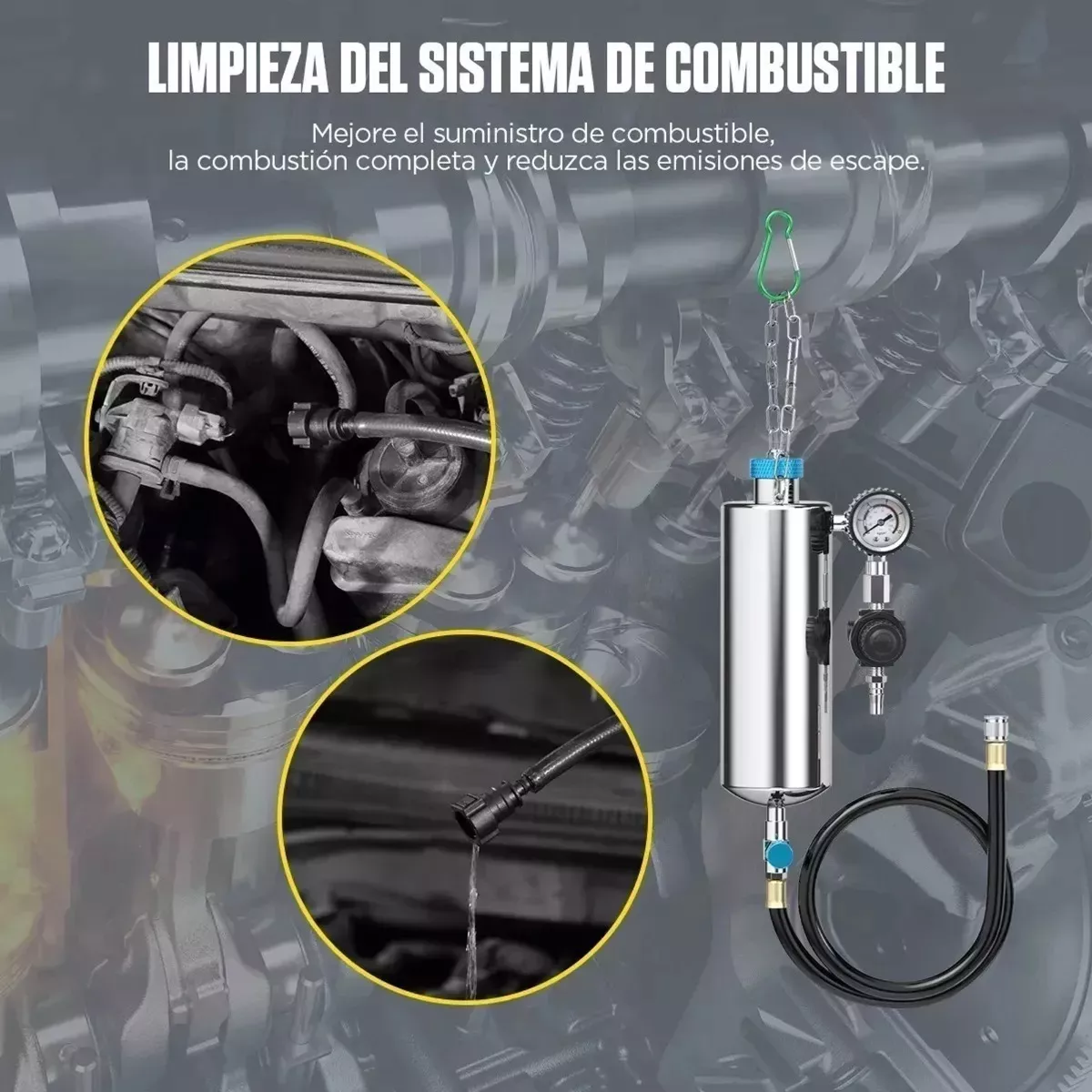 Limpiador De Inyectores De Boya Incluye Conector Kit 39 Pcs Negro/Gris