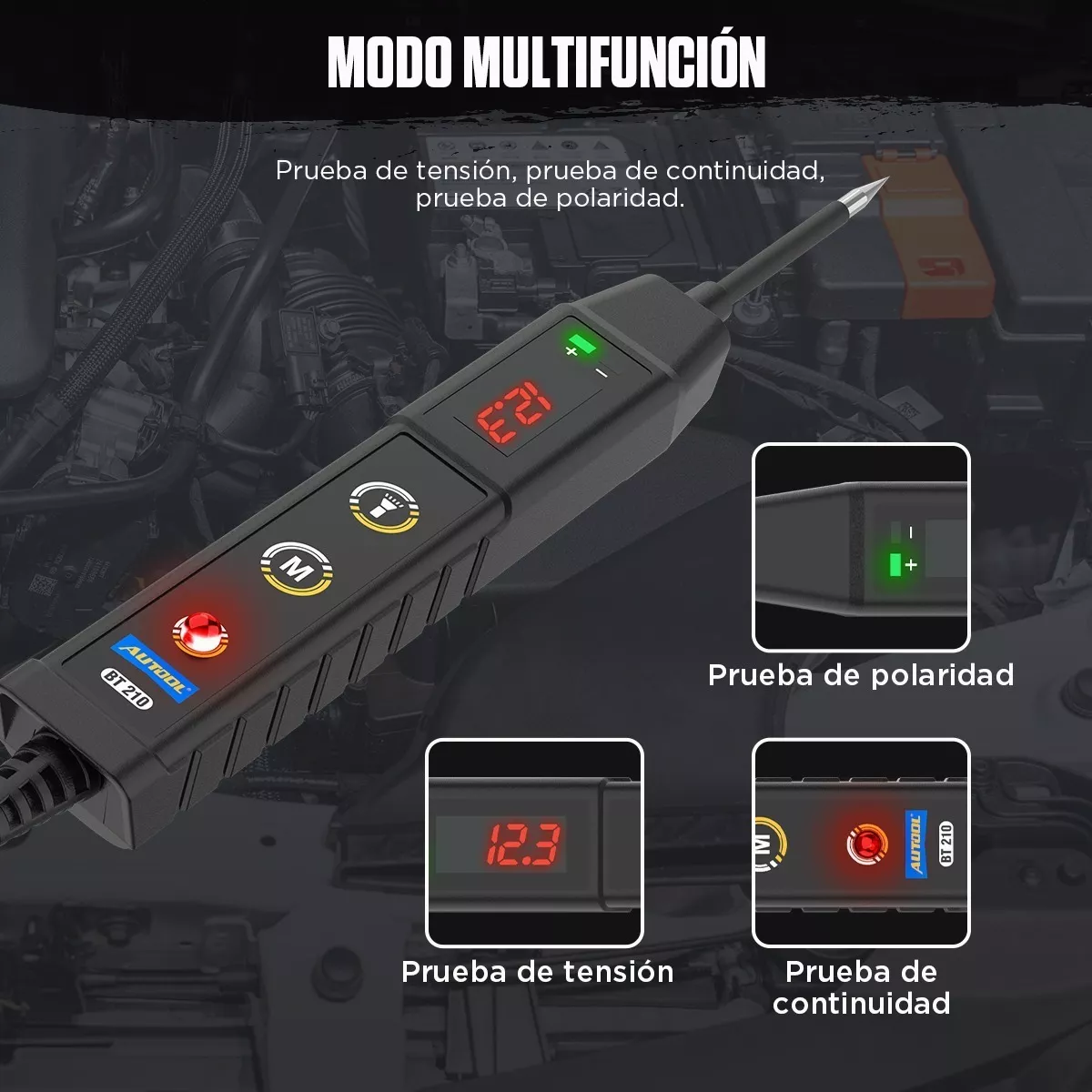 Probador De Sonda De Circuito Prueba De Voltaje 6-30v Negro
