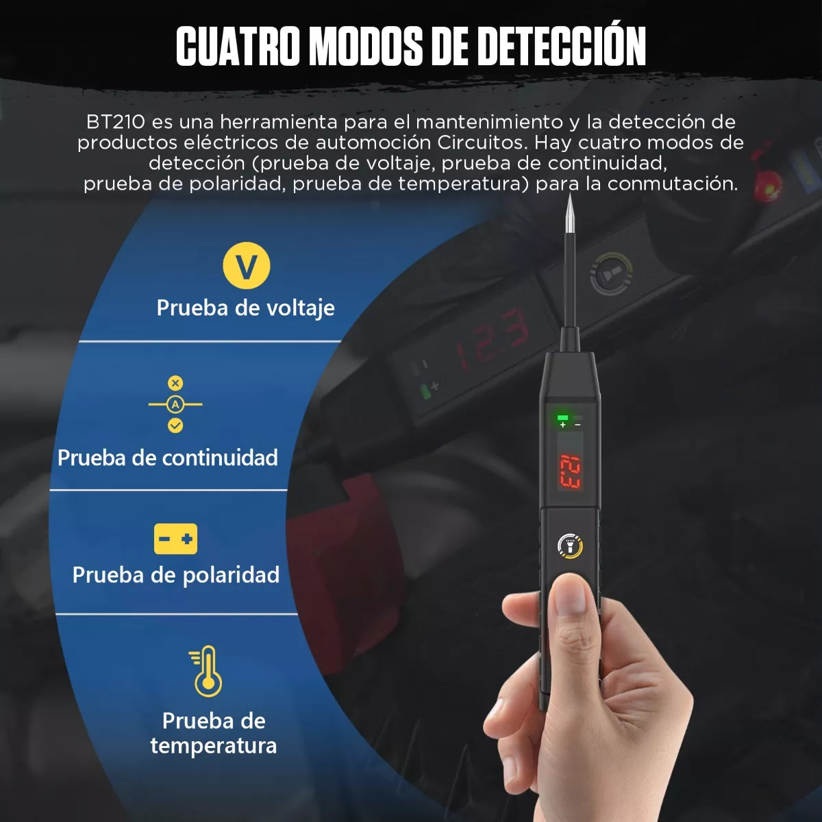 Probador De Sonda De Circuito Prueba De Voltaje 6-30v Negro