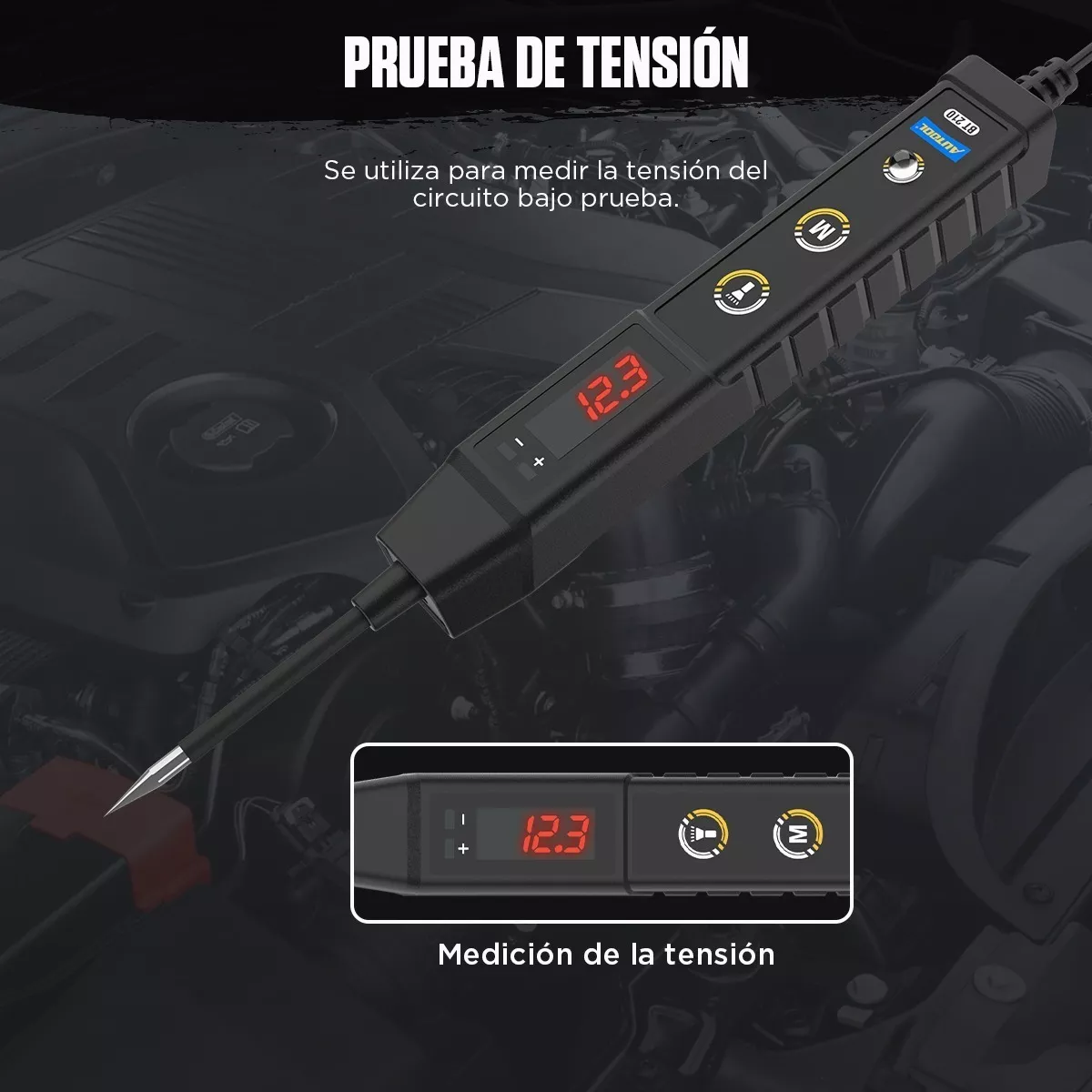 Probador De Sonda De Circuito Prueba De Voltaje 6-30v Negro