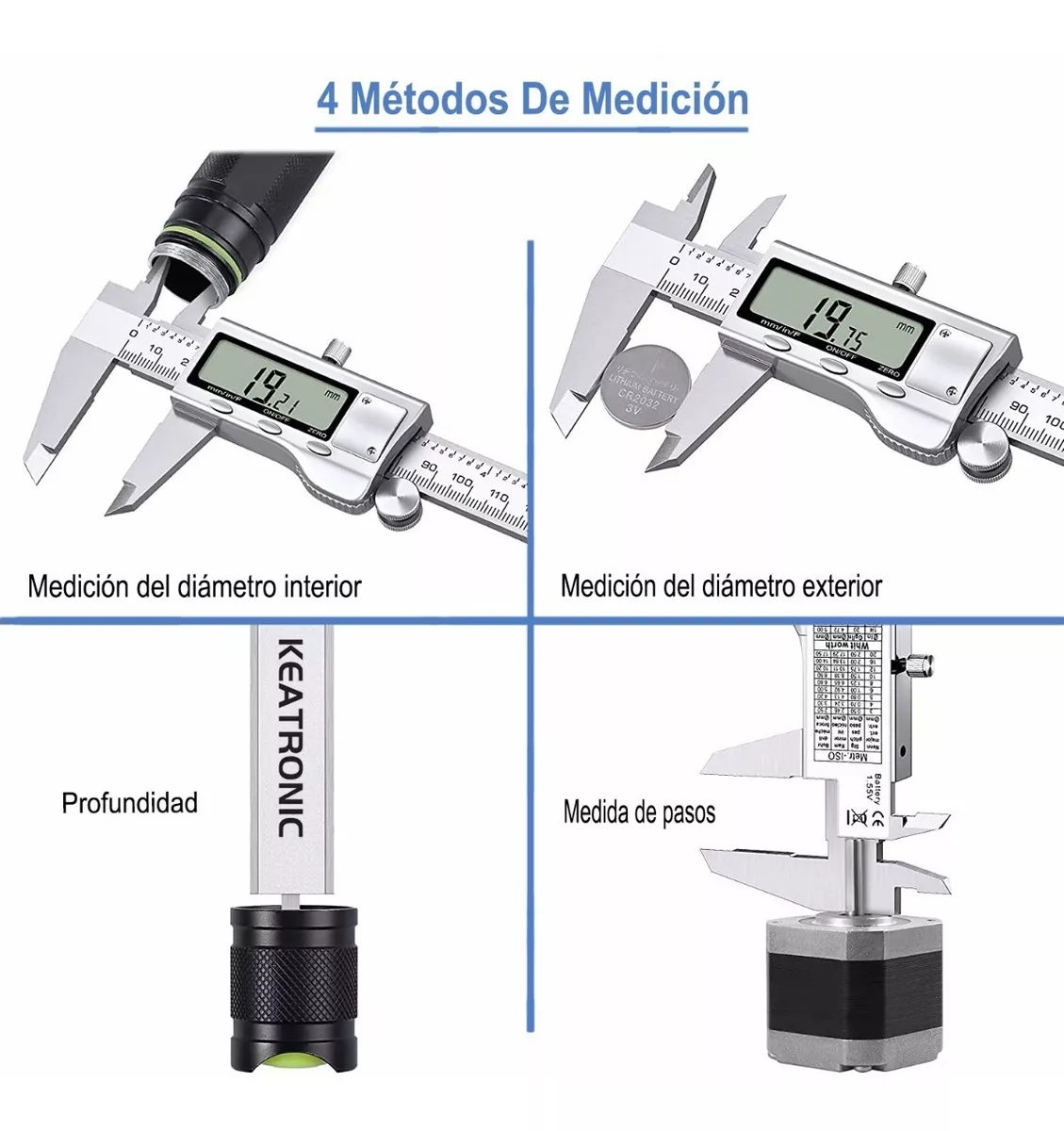 Calibrador Vernier Digital Uso Industrial Todo Metal 0.01mm Plata